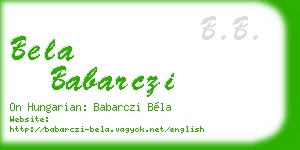 bela babarczi business card