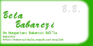 bela babarczi business card